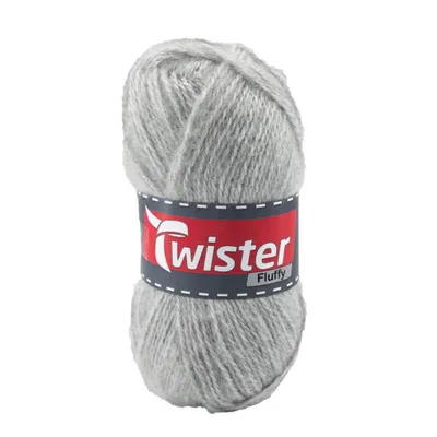 Produktbild von 50g Twister Fluffy   sehr weich  hellgrau (16) 100% Polyacryl