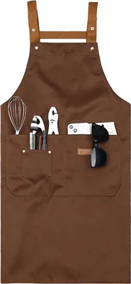 Produktbild von Küchenschürze mit Tasche, verstellbarem Riemen, wasserdicht, Antifouling, Reinigungsschürze, Kochschürze, Küchenbedarf