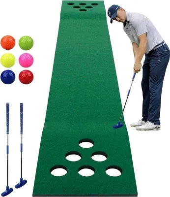 Productafbeelding van Famanu Puttingmat voor golf - Inclusief 2 putters en 6 golfballen - 300 cm