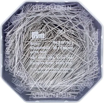 Obrázek produktu pro Špendlíky, 0,60 x 30 mm, stříbrné barvy, 50 g, plastová krabička
