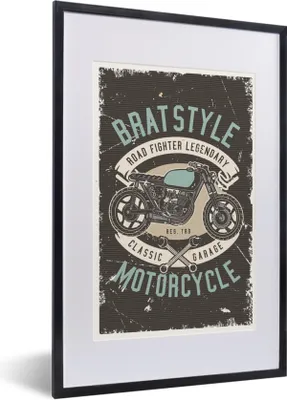 Produktbild von MuchoWow® MuchoWow® Gerahmtes Poster Mancave - Motor - Werkzeuge - Retro 40x60 cm - Poster mit zchwarzem Bilderrahmen - Poster in Rahmen