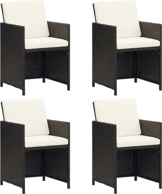 Produktbild von Gartenstühle 4 Stk. Poly Rattan Schwarz , Gartenstühle Design 2024