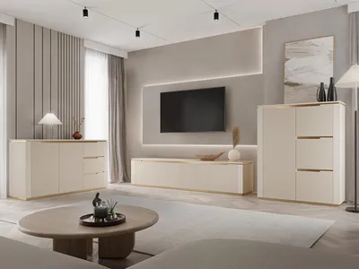 Immagine prodotto di Set da soggiorno FLUXA - beige scuro / beige scuro + oro