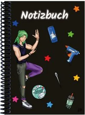 Produktbild von A 4 Notizbuch Manga Quinn, schwarz, kariert