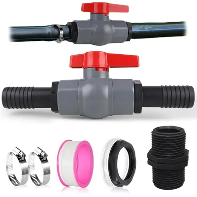 Immagine prodotto di Valvola a sfera in PVC con raccordo a gomito, 1 1/4 pollici