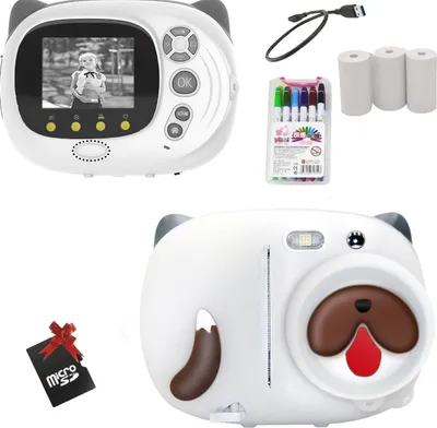 Obrázek produktu pro Dětský fotoaparát s funkcí okamžitého fotografování a digitální fotoaparát s funkcí videa 1080P, včetně tisku černobílých fotografií