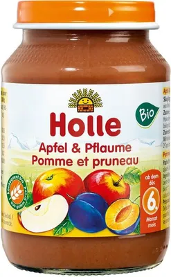 Produktbild von Holle 6x 190g  Babygläschen Baby Mahlzeit Sorte: 6x Apfel & Pflaume ab dem 6 ten Monat 1140g