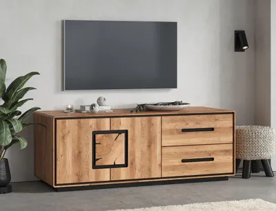 Produktbild von TV Board 2 Schubkästen 145x54cm "Zarah" Wildeiche geölt