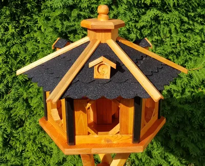 Produktbild von XL Vogelhaus schwarz Typ 11 aus Holz 57x38 cm NEU