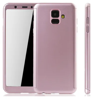Produktbild von Handyhülle Schutzhülle für Samsung Galaxy A6 (2018) Full Case Cover Displayschutz 360 Rosa