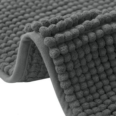Produktbild von Badematte, 50 x 80 cm, rutschfest, waschbar, saugfähig, weiche Chenille-Duschmatte, Badematte für Dusche und Badewanne