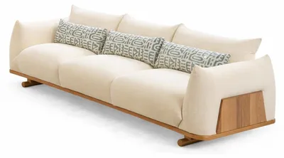 Produktbild von Wohnzimmer-Set 2-Sitzer-Sofa 3-Sitzer-Sofa Sessel Holzbeine Holzrahmen