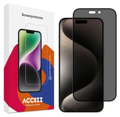 Produktbild von Accezz Privacy Displayschutz aus gehärtetem Glas iPhone 15 Pro
