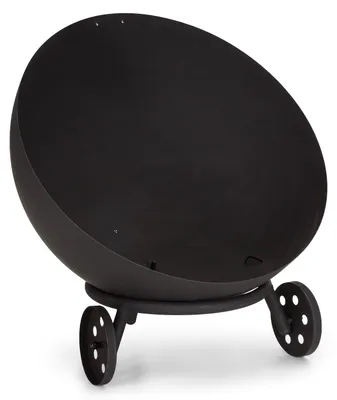 Produktbild von Blumfeldt Feuerschale, Outdoor Stahl-Feuerschale Groß für Balkon & Camping, Mobile Feuerschale 70 cm, Tragbare Feuerschalen mit Bodenrollen, Wetterfeste Feuerschale für den Garten, Runde Feuerstelle