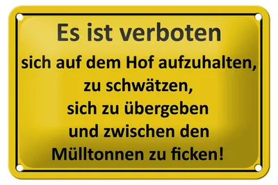 Produktbild von Blechschild Hinweis 18x12cm Es Ist verboten auf dem Hof