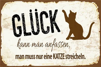 Produktbild von vianmo Holzschild 20x30 cm Glück man muss nur eine Katze Streicheln