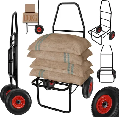 Produktbild von TroniTechnik® Anglerkarre Sackkarre klappbar, Transportkarre bis 100kg, Klappwagen - Luftreifen