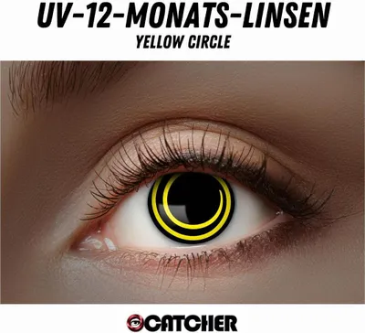 Obrázok produktu pre Svetelné UV kontaktné šošovky rôznych vzorov a farieb Yellow-Circle