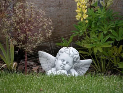 Productafbeelding van Engel, 14 cm, sculptuur, decoratief beeld, tuinbeeld, standbeeld, sculptuur, grafmonument
