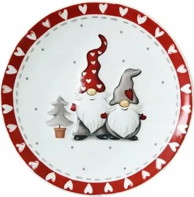 Produktbild von WEIHNACHTEN TELLER dessert dekorative rot weiß flache kleine kuchen