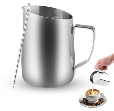 Milchkännchen 450 ml Edelstahl mit Skalierung für Latte Art