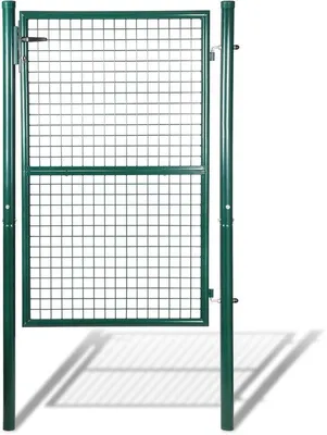 Produktbild von Gartenzäunentor - 150x100CM - Tor aus pulverbeschichtetem Stahl - Gartentor - Zauntor für Landgut mit Schloss - robust und langlebig - für Gemüseanbau