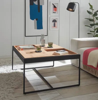 Produktbild von Couchtisch Larkana | 83x45 | Eiche / schwarz