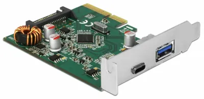 Produktbild von PCI Express Karte zu 1 x extern USB Type-C" Buchse + 1 x extern USB Typ-A Buchse SuperSpeed USB 10 Gbps (USB 3.1 Gen 2) Delock
