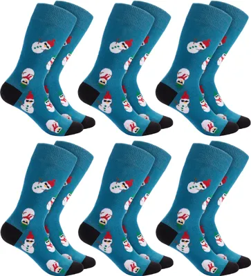 Produktbild von BRUBAKER 6 Paar Weihnachtssocken für Damen und Herren - Lustige Socken Weihnachten, Coole Schneemänner, Größe 35-40
