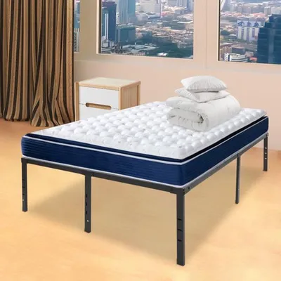 Productafbeelding van Metalen Bedframe - Queensize Hoog - 135x189 cm - Zonder Boxspring