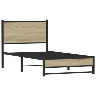 Obrázek produktu pro vidaXL Kovová postel bez matrace Sonoma dub 75x190 cm