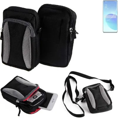 Produktbild von K-S-Trade Holster Schutz Hülle kompatibel mit Sharp Aquos R8s Handy Hülle Gürteltasche Umhängetasche mit Zusatzfach schwarz