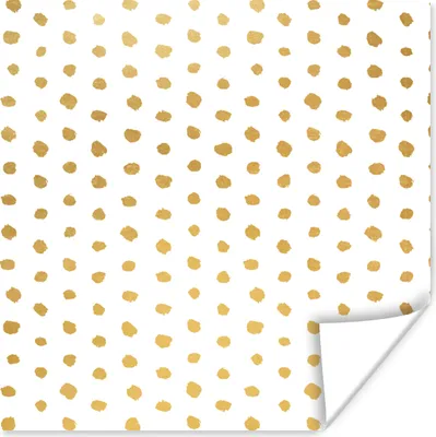 Produktbild von MuchoWow® Poster Gold - Weiß - Tupfen - Muster 50x50 cm - Wohnzimmerdekoration