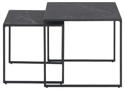 Produktbild von Actona Infinity, Geschachtelter Tisch, Quadratische Form, 4 Bein(e), Schwarz