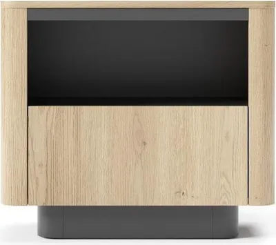 Image de Table de chevet FOLEY - chêne crémone / noir