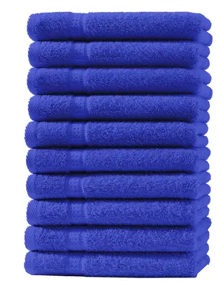 Produktbild von 10er Set Gästetücher Handtücher Duschtücher Badetücher Frottee 100% Baumwolle, Farbe:Royal / Blau, Produktart:Gästetücher 30x50 cm