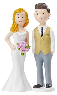 Produktbild von Hobbyfun Brautpaar Tortenfigur 8,5 cm Hochzeitsdeko Tischdeko Tortendeko