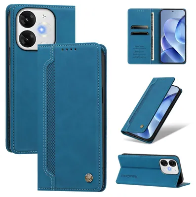 Produktbild von Handyhülle für itel A80, Leder Wallet Klapphülle mit Standfunktion, Stoßfeste Schutzhülle Blau