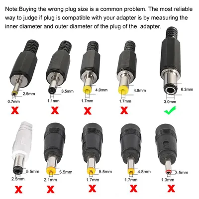 Produktbild von 5Stk. DIY Plastikabdeckung DC Strom Stecker Verbinder Schwarz 6,3mm x 3,0mm