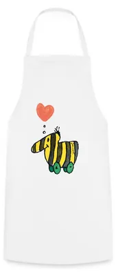 Produktbild von Spreadshirt Janosch Große Tigerente Mit Herz Liebe Kochschürze, One size, Weiß