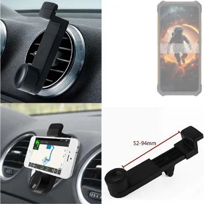 Produktbild von K-S-Trade Lüftungshalterung kompatibel mit Cubot KingKong ES KFZ-Halterung Autohalterung Handy-halterung Lüftungsgitter Lüftungsschlitze Schwarz