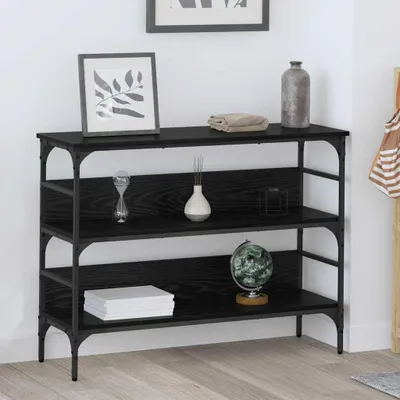 Produktbild von 2025 cloris Konsolentisch mit Regal Schwarz Eichen-Optik 100 x 32 x 75 cm - Konsolentische Sale6212939 1parcel