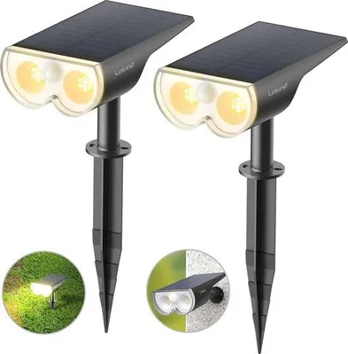 Produktbild von Außenleuchten mit Bewegungsmelder - 650 Lumen, IP67 Wasserdicht, Warmweißes Licht, 2er Set