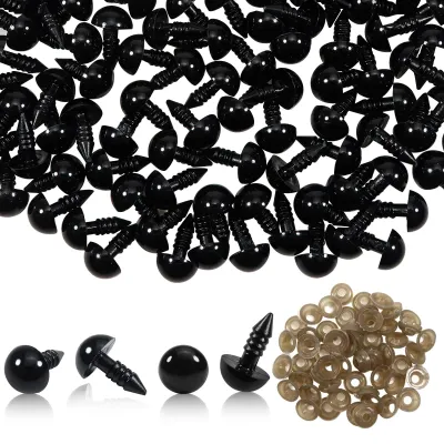 50 Kunststoff-Sicherheitsaugen 10 mm mit Unterlegscheiben