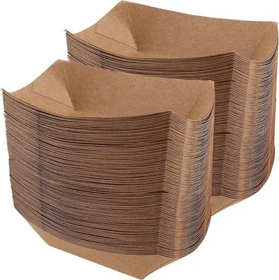Produktbild von Fingerfood-Kartonbecher 100er Set, 165 x 120 x 25 mm, brauner Pappeimer