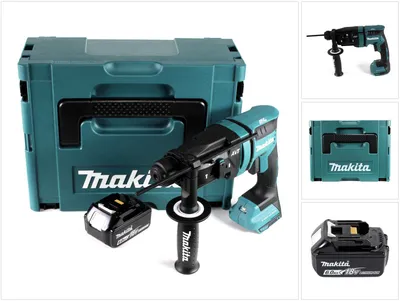 Obrázok produktu pre Akumulátorové vŕtacie kladivo Makita DHR 182 G1J 18V 1,7J SDS plus Brushless + 1x akumulátor 6,0 Ah + Makpac - bez nabíjačky