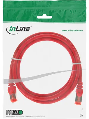 Produktbild von InLine® Patchkabel, S/FTP (PiMf), Cat.6, 250MHz, PVC, CCA, rot, 1m