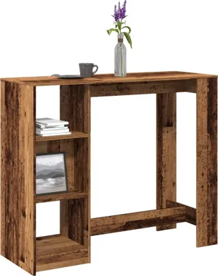 Obrázek produktu pro Maison Exclusive – barový stůl s policí v provedení staré dřevo 124 x 46 x 103,5 cm dřevěný materiál