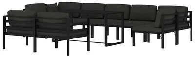 Produktbild von vidaXL 10-tlg. Garten-Lounge-Set mit Kissen Aluminium Anthrazit