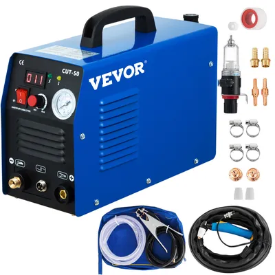 Produktbild von VEVOR CUT-50 HF Plasmaschneider Inverter Plasmaschneidgerät,12 mm Schneidleistung Cutter Schneidgerät Metallschneider, 220V 50 Amp Ausschnitt Maschine Cutting Cutter Zubehörsatz Heimwerkerarbeiten